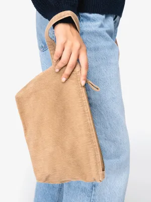 Pochette écoresponsable délavée en velours côtelé