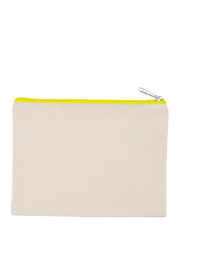 Estuche de algodón canvas - modelo mediano – Natural / Fluorescent Yellow