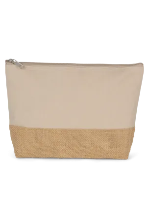 Pochette en toiles de coton et jute – Light Sand / Natural