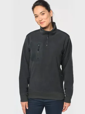 Eco-friendly zip-neck fleece, unisex