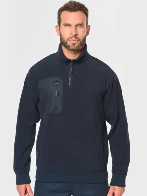 Eco-friendly zip-neck fleece, unisex