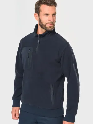 Eco-friendly zip-neck fleece, unisex
