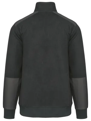 Eco-friendly zip-neck fleece, unisex – Dark Grey