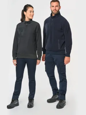 Eco-friendly zip-neck fleece, unisex