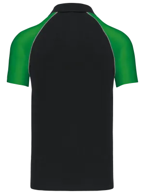 Polo baseball manches courtes – Black / Green