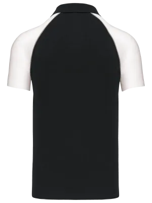 Polo baseball manches courtes – Black / White