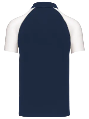 Polo baseball manches courtes – NAVY / WHITE