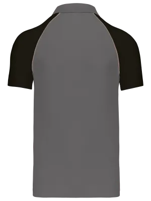 Polo baseball manches courtes – Slate Grey / Black