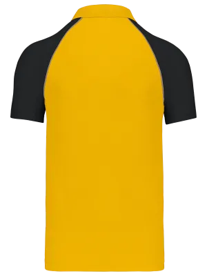 Polo baseball manches courtes – Yellow / Black