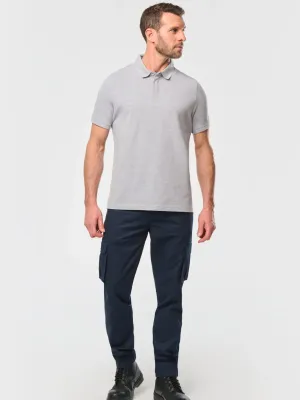 Men's short-sleeved press-stud polo shirt