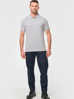 Men's short-sleeved press-stud polo shirt