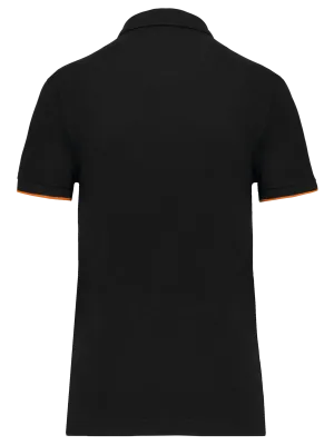 Women's short-sleeved contrasting Day To Day polo shirt – Black / Orange