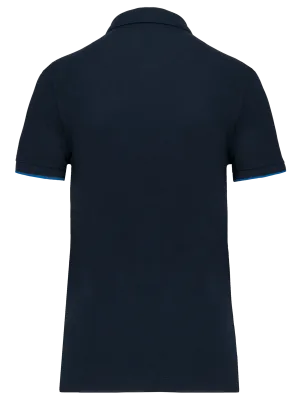 Women's short-sleeved contrasting Day To Day polo shirt – Navy / Light Royal Blue