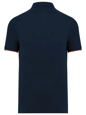 Polo Day To Day contrastado de manga corta de hombre – Navy / Fluorescent Orange