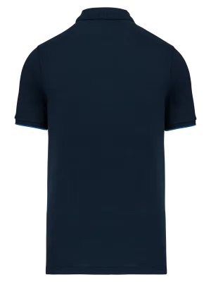 Polo Day To Day contrastado de manga corta de hombre – Navy / Light Royal Blue