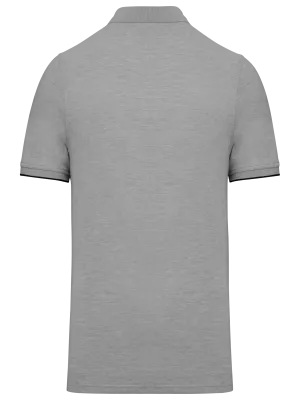 Polo Day To Day contrastado de manga corta de hombre – Oxford Grey / Black