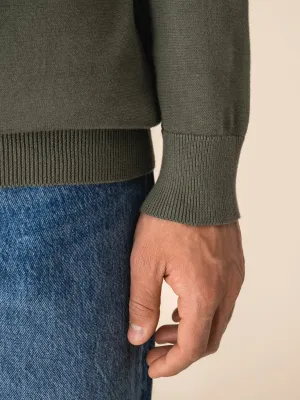 Eco-friendly men's knitted long sleeve polo shirt