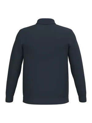Eco-friendly men's knitted long sleeve polo shirt – Navy Blue