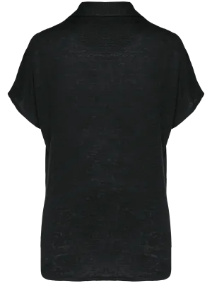 Polo de lino de mujer – Black