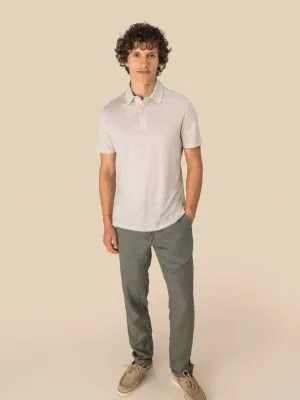 Men's knitted linen polo shirt