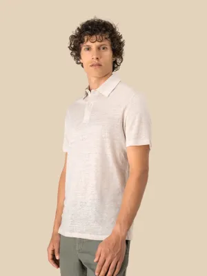 Men's knitted linen polo shirt