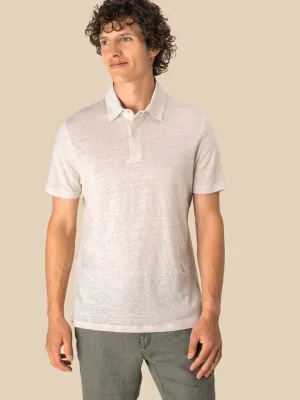 Men's knitted linen polo shirt