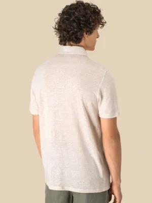 Men's knitted linen polo shirt
