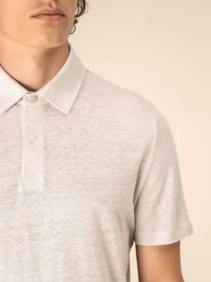 Men's knitted linen polo shirt