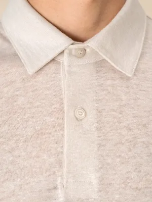 Men's knitted linen polo shirt