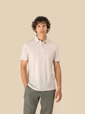 Men's knitted linen polo shirt