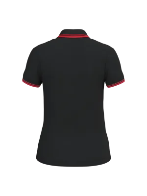 Ladies' short-sleeved polo shirt with contrasting piping – Black / Red