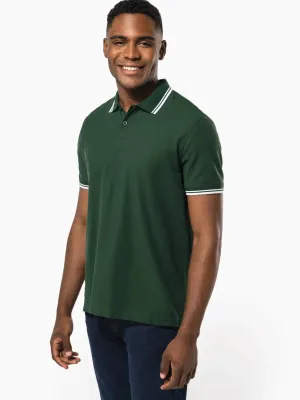 Polo de manga corta de hombre con ribetes en contraste