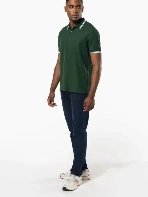 Polo de manga corta de hombre con ribetes en contraste