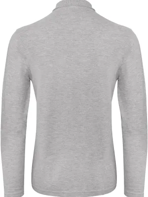 ID.001 men's long-sleeved polo shirt – HEATHER GREY