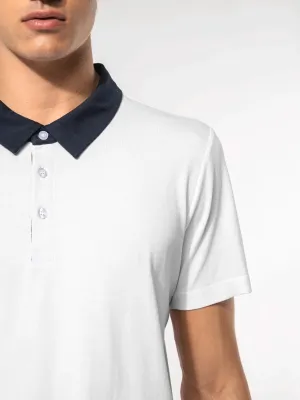 Men's two-tone jersey polo shirt