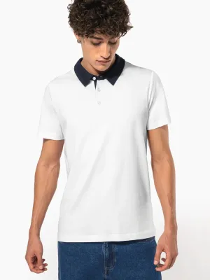Men's two-tone jersey polo shirt