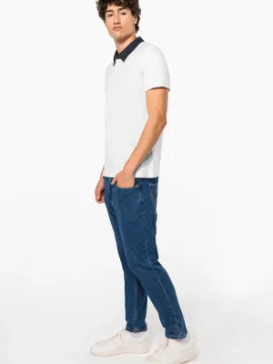 Men's two-tone jersey polo shirt