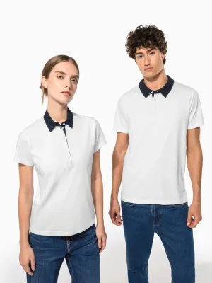 Men's two-tone jersey polo shirt