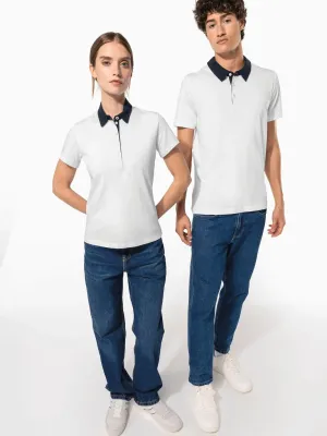 Men's two-tone jersey polo shirt