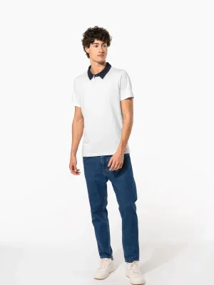 Men's two-tone jersey polo shirt