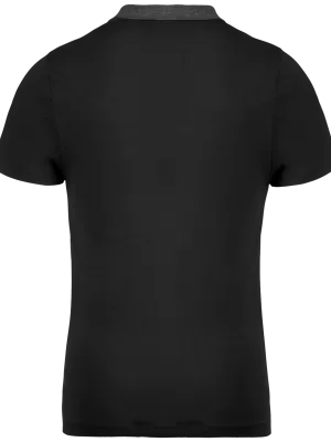 Men's two-tone jersey polo shirt – Black / Dark Grey Heather