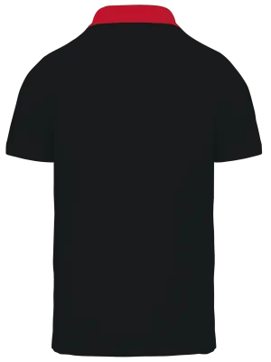 Men's two-tone jersey polo shirt – Black / Red