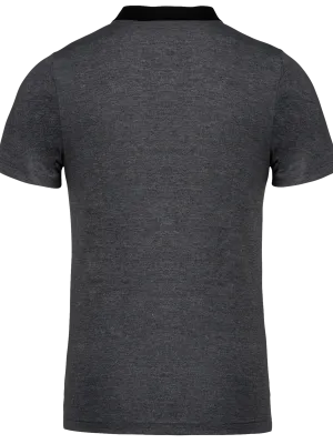 Men's two-tone jersey polo shirt – Dark Grey Heather / Black