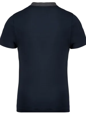 Men's two-tone jersey polo shirt – Navy / Dark Grey Heather