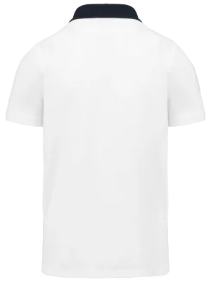 Men's two-tone jersey polo shirt – White / Navy