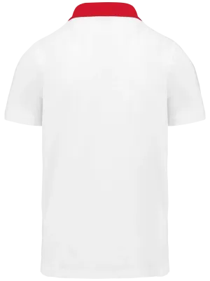 Men's two-tone jersey polo shirt – White / Red