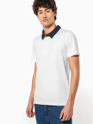 Men's two-tone jersey polo shirt