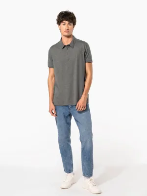 Men's short sleeved jersey polo shirt