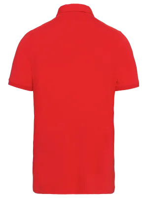 Men's short sleeved jersey polo shirt – Red