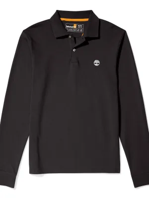 Polo LS piqué slim – Black